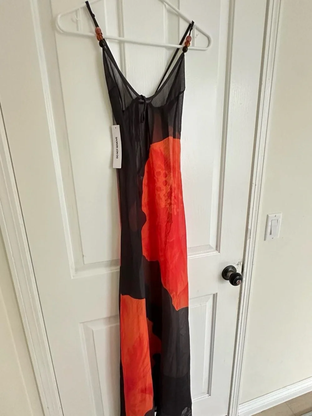 Princess Polly Black Sheer Maxi Dress with Bold Red Floral